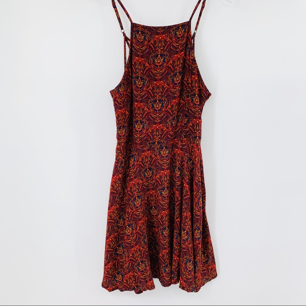 ABERCROMBIE & FITCH Medium red floral halter sundress